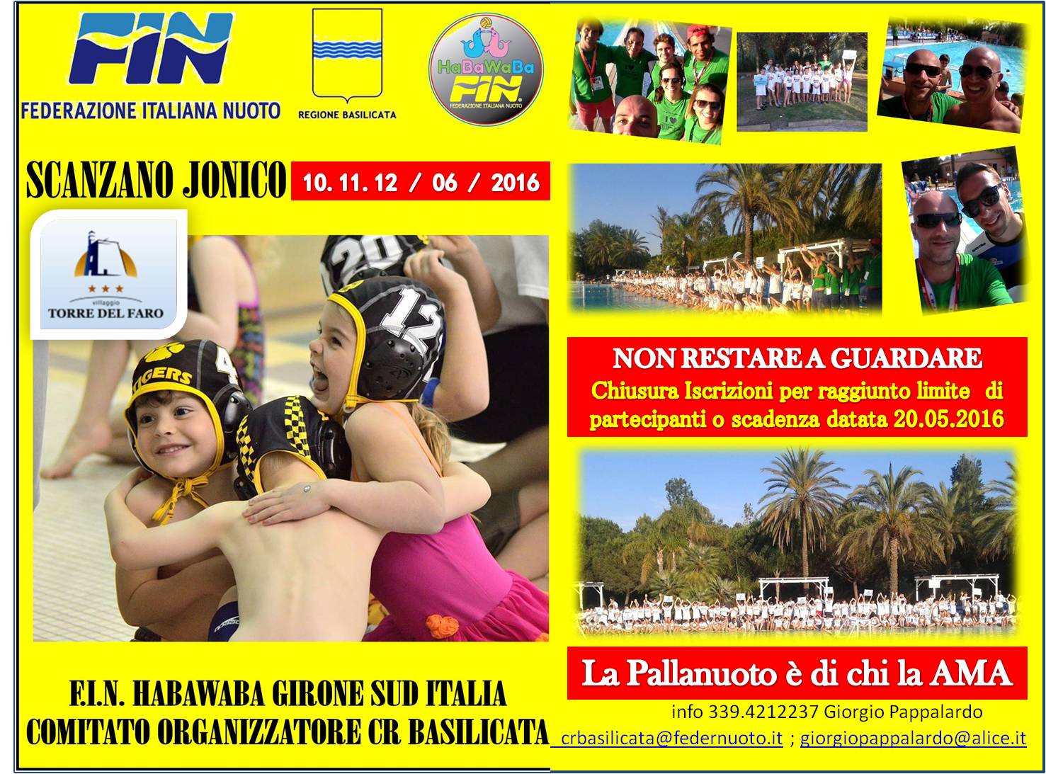 Tornei Nazionali Fin-HaBaWaBa | Info per iscrizione al torneo di Scanzano Jonico, 10-12 giugno 2016